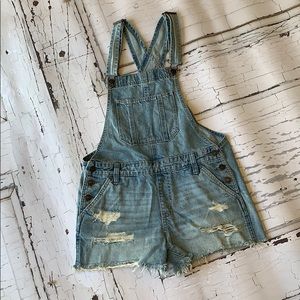 Abercrombie and Fitch Denim Short Overalls